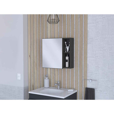 Gabinete de Baño Oman Wengue 50x47cm Cuadrado con Espejo y con Tres Entrepaños - Gabinetes de Baño | Bylmo