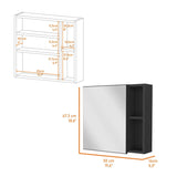 Gabinete de Baño Oman Wengue 50x47cm Cuadrado con Espejo y con Tres Entrepaños - Gabinetes de Baño | Bylmo