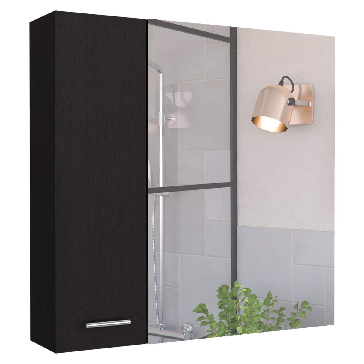 Gabinete de Baño Sines Plus Wengue 60x60cm Cuadrado con Espejo y con Dos Entrepaños - Gabinetes de Baño | Bylmo