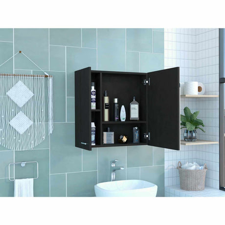 Gabinete de Baño Sines Plus Wengue 60x60cm Cuadrado con Espejo y con Dos Entrepaños - Gabinetes de Baño | Bylmo