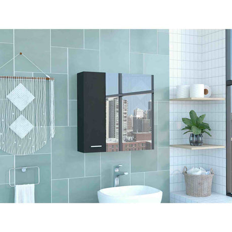 Gabinete de Baño Sines Plus Wengue 60x60cm Cuadrado con Espejo y con Dos Entrepaños - Gabinetes de Baño | Bylmo