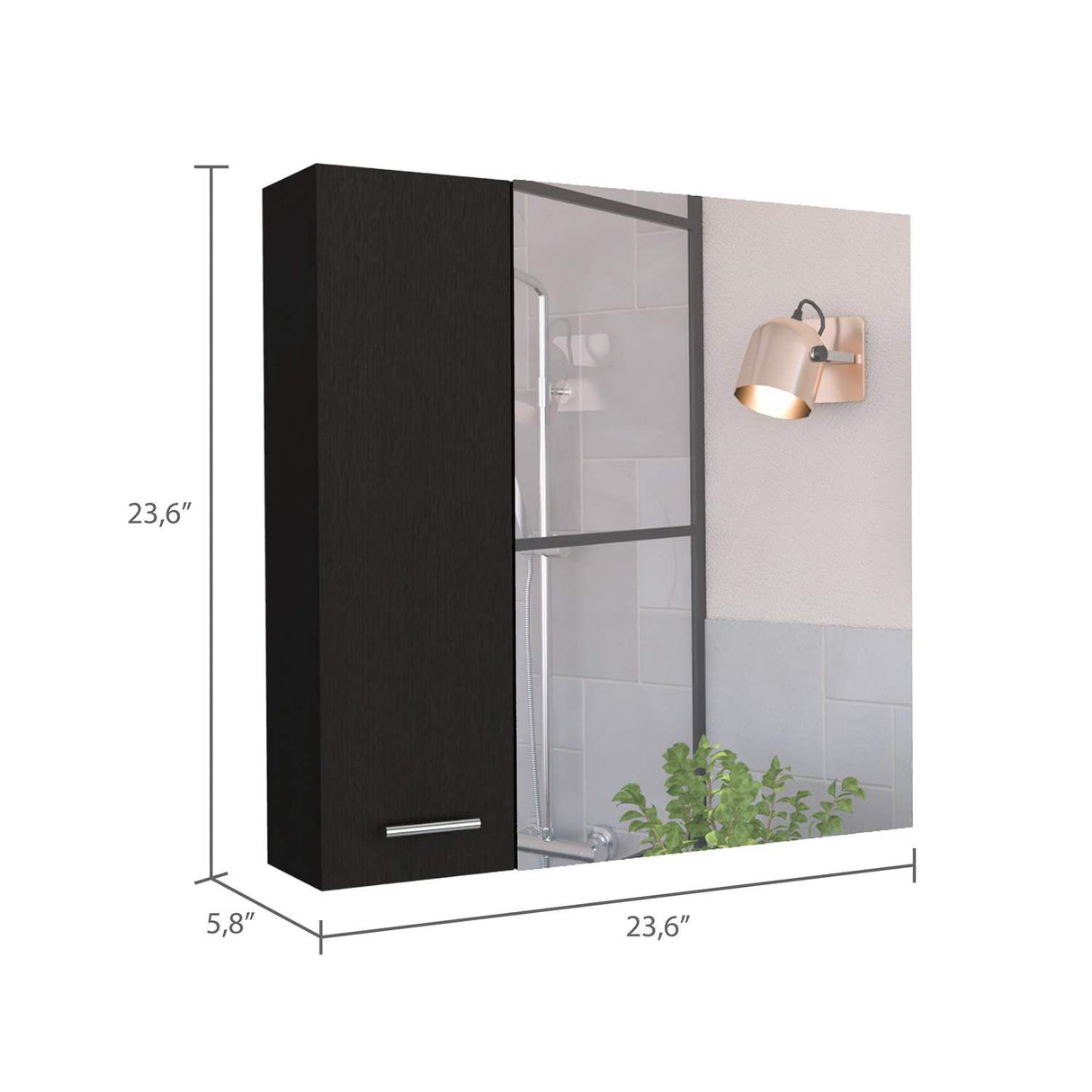 Gabinete de Baño Sines Plus Wengue 60x60cm Cuadrado con Espejo y con Dos Entrepaños - Gabinetes de Baño | Bylmo