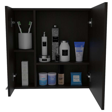 Gabinete Sines Wengue 60 cm con Dos Puertas y Espejo - Gabinetes | Bylmo