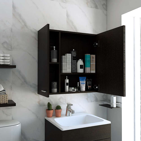 Gabinete Sines Wengue 60 cm con Dos Puertas y Espejo - Gabinetes | Bylmo