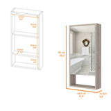 Gabinete de Baño Mariana Ceniza 45.5x90cm Rectangular con Espejo y con Dos Entrepaños - Gabinetes | Bylmo