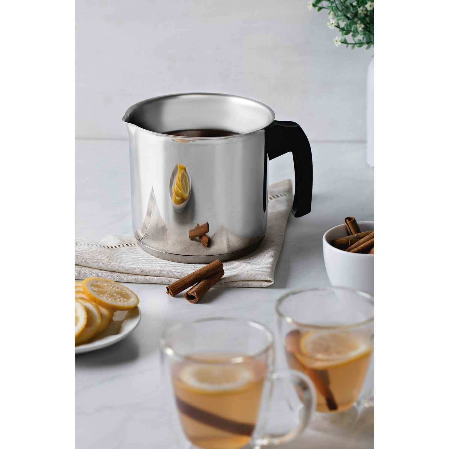 Hervidor Acero 15x13cm de Acero Inoxidable Fondo Triple con Mango de Baquelita - Utensilios y Accesorios | Bylmo