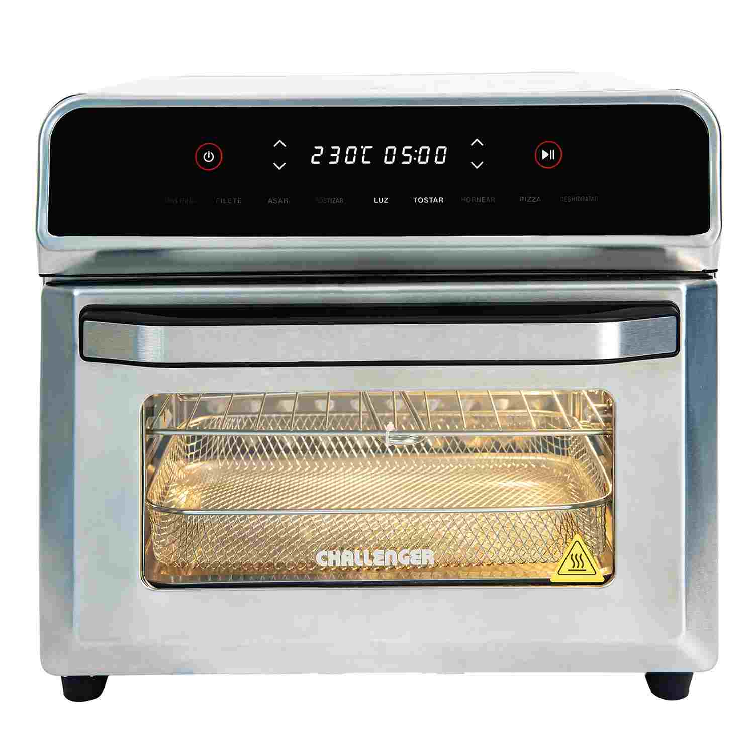 Horno Freidor Acero 41x38cm de 23 Litros con Pantalla Digital y Once Funciones - Electrodomesticos | Bylmo
