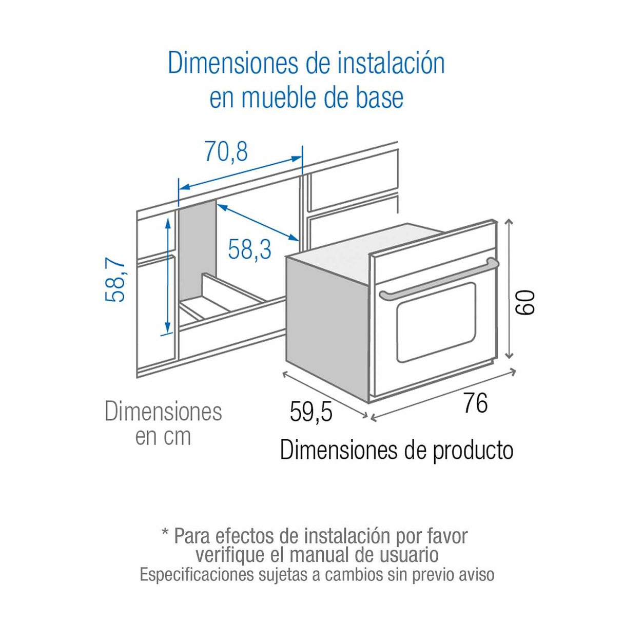 Horno de Empotrar Mixto Challenger Acero 76x60cm 69 Litros Con Pantalla Digital y con Temporizador - Electrodomesticos | Bylmo