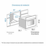 Horno de Empotrar Electrico Challenger Acero 90x48cm 88 Litros Con Pantalla Digital y con Temporizador - Electrodomesticos | Bylmo