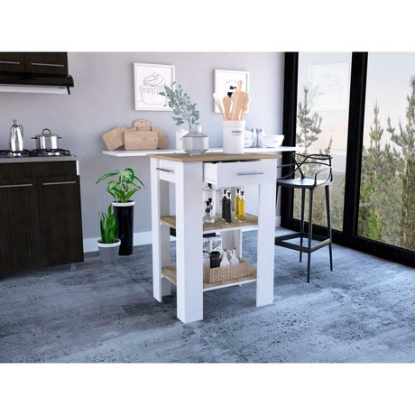 Mueble Auxiliar de Cocina Cala Duna y Blanco 65 cm con Entrepaños - Muebles Organizadores | Bylmo