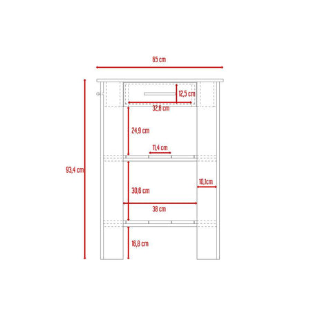 Mueble Auxiliar de Cocina Cala Duna y Blanco 65 cm con Entrepaños - Muebles Organizadores | Bylmo