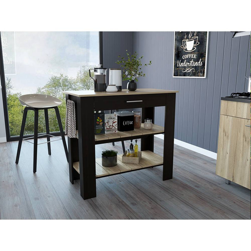 Mueble Auxiliar de Cocina Cala Wengue y Duna 101 cm con Un Cajón y Entrepaños