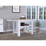 Isla de Cocina Cala Blanco Duna 103 cm con Entrepaños - Barras y Muebles Auxiliares | Bylmo