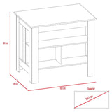 Isla de Cocina Cala Blanco Duna 103 cm con Entrepaños - Barras y Muebles Auxiliares | Bylmo