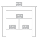 Isla de Cocina Cala Blanco Duna 103 cm con Entrepaños - Barras y Muebles Auxiliares | Bylmo