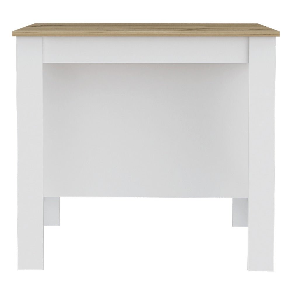 Isla de Cocina Cala Blanco Duna 103 cm con Entrepaños - Barras y Muebles Auxiliares | Bylmo