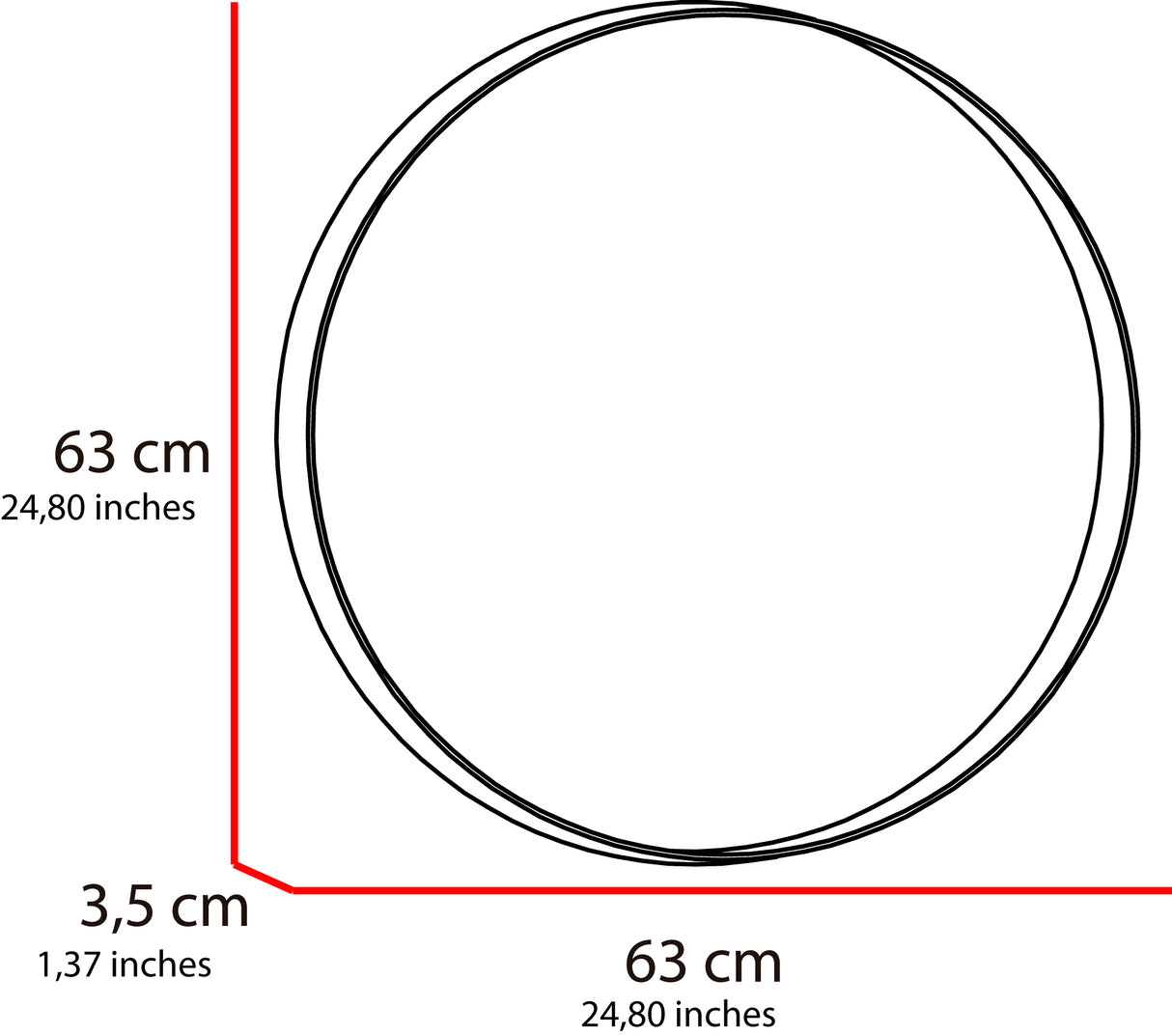 Espejo de Baño Áaron Negro 63x63cm Redondo y con Marco Metalico - Espejos de Baño | Bylmo