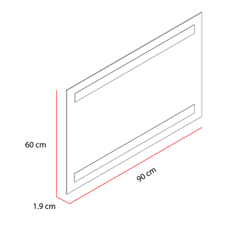 Espejo de Baño Udine Plateado 90x60cm Rectangular con Biselado - Espejos de Baño | Bylmo