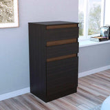 Cómoda Kamelot Wengue 59 cm con Espejo, Dos Cajones y Dos Puertas - Cajoneras | Bylmo