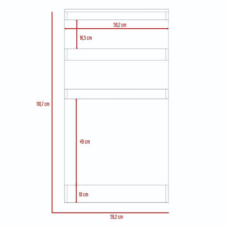 Cómoda Kamelot Wengue 59 cm con Espejo, Dos Cajones y Dos Puertas - Cajoneras | Bylmo