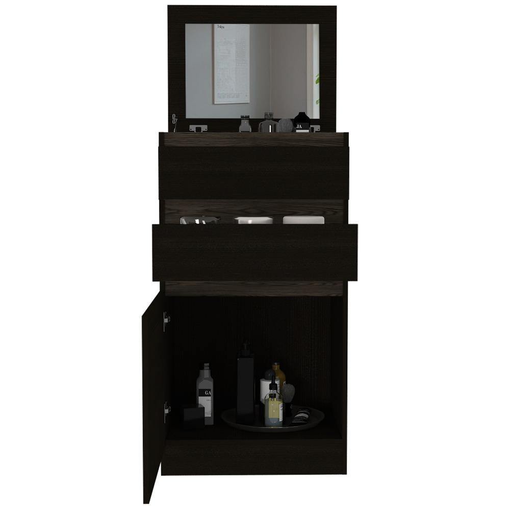 Tocador Kamelot Wengue y Coñac 59 cm con Dos Cajones y Una Puerta - Escritorios y Archivadores | Bylmo