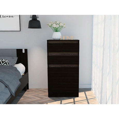 Tocador Kamelot Wengue y Coñac 59 cm con Dos Cajones y Una Puerta - Escritorios y Archivadores | Bylmo