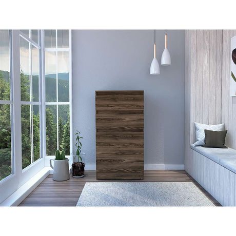 Cómoda Kamelot Coñac 59 cm con Espejo, Dos Cajones y Dos Puertas - Cajoneras | Bylmo