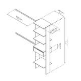 Closet Coñac 50x190cm con 1 Cajones con 4 Entrepaños - Closets | Bylmo