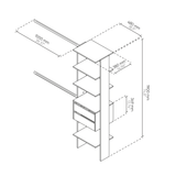 Closet Duna 50x190cm con 2 Cajones con 4 Entrepaños - Closets | Bylmo