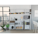 Alacena Sabina Siena y Blanco 170 cm con Siete Puertas y Un Cajón - Muebles Organizadores | Bylmo