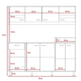 Alacena Sabina Siena y Blanco 170 cm con Siete Puertas y Un Cajón - Muebles Organizadores | Bylmo