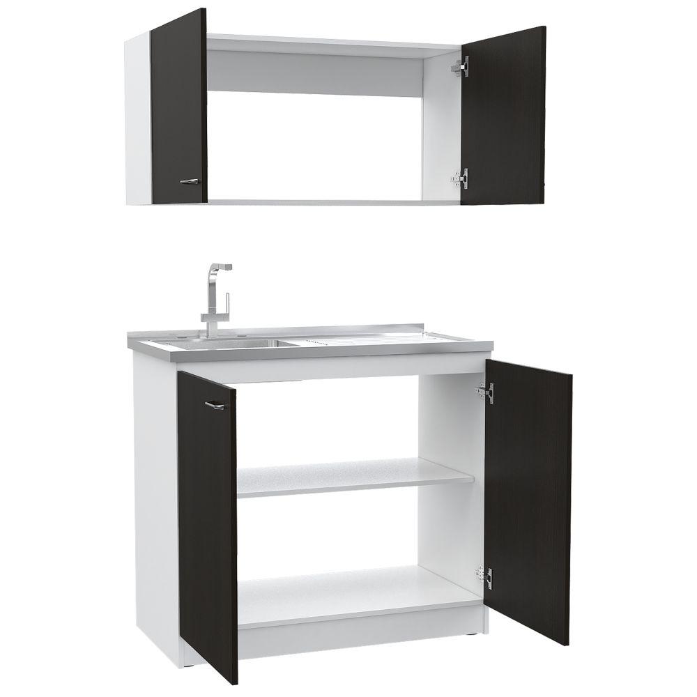 Cocina Nápoles Wengue 100 cm con Mesón - Cocinas | Bylmo