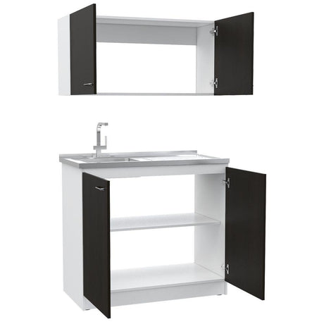 Cocina Nápoles Wengue 100 cm con Mesón - Cocinas | Bylmo