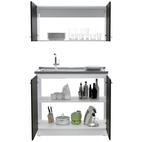 Cocina Nápoles Wengue 100 cm con Mesón - Cocinas | Bylmo