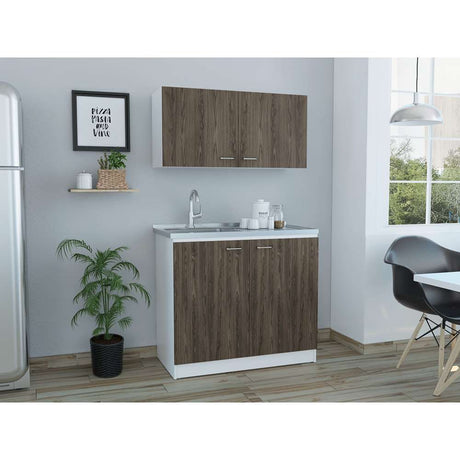 Cocina Nápoles Coñac 100 cm con Mesón - Cocinas | Bylmo