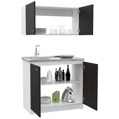 Cocina Nápoles Habano 100 cm con Mesón - Cocinas | Bylmo