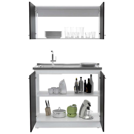 Cocina Nápoles Habano 100 cm con Mesón - Cocinas | Bylmo