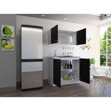 Cocina Nápoles Habano 100 cm con Mesón - Cocinas | Bylmo