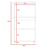 Mueble Microondas Blanco y Wengue 63x113.5cm con Dos Entrepaños y Tres Compartimientos - Muebles Organizadores | Bylmo