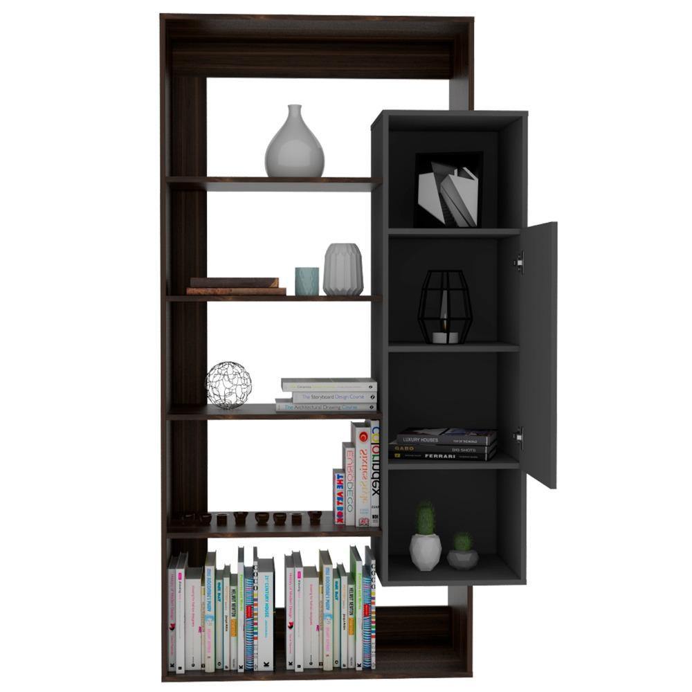 Biblioteca Dalí Habano 99 cm con Puerta y Entrepaños - Bibliotecas | Bylmo