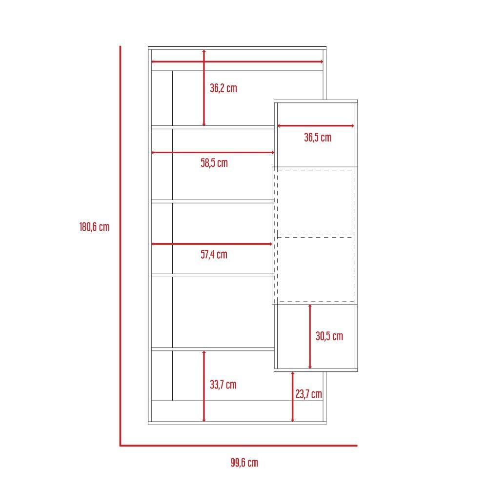 Biblioteca Dalí Habano 99 cm con Puerta y Entrepaños - Bibliotecas | Bylmo