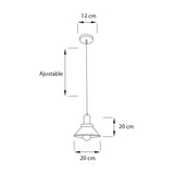 Lámpara Colgante Luz Calida Galicia Negra 20 x 23 cm - Iluminacion | Bylmo