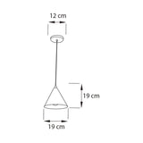 Lámpara Colgante LED Capri Negro 19x19cm para Una Luz Ajustable en Altura y con Bombilla - Iluminacion | Bylmo