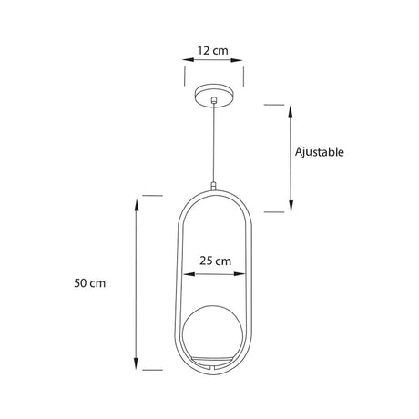 Lámpara Colgante LED Tivoly Bronce Eco 15x50cm para Una Luz Ajustable en Altura y con Bombilla - Iluminacion | Bylmo