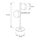 Lámpara de Mesa LED Cosmos Bronce Eco 25x55cm de Dos Luces con Bombilla - Iluminacion | Bylmo