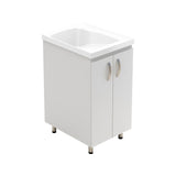 Lavadero Aqua Blanco 48 cm con Almacenamiento y Puertas - Muebles de Aseo y Ropas | Bylmo