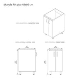 Lavadero Aqua Blanco 48 cm con Almacenamiento y Puertas - Muebles de Aseo y Ropas | Bylmo
