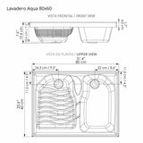 Lavadero Aqua Blanco 80 cm con Almacenamiento y Puertas - Muebles de Aseo y Ropas | Bylmo