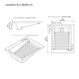 Lavadero Eco Arena y Blanco 48 cm con Almacenamiento y Puertas - Muebles de Aseo y Ropas | Bylmo