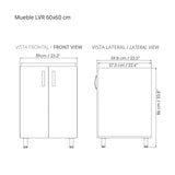 Lavadero Eco Arena y Blanco 60 cm con Almacenamiento y Puertas - Muebles de Aseo y Ropas | Bylmo